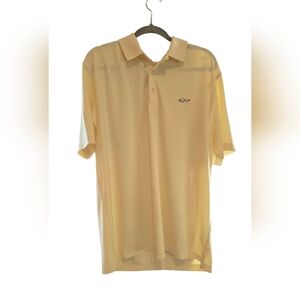 Mens Greg Norman Play Dry Light Yellow Short Sleeve Polo Shirt Size Xlarge, Golf